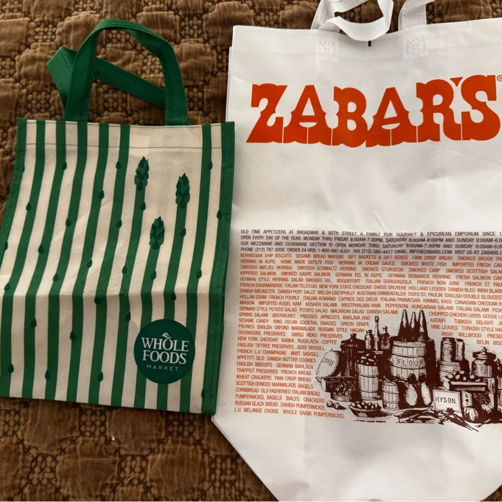 Green and White Tote Bag - Picture 2 of 2